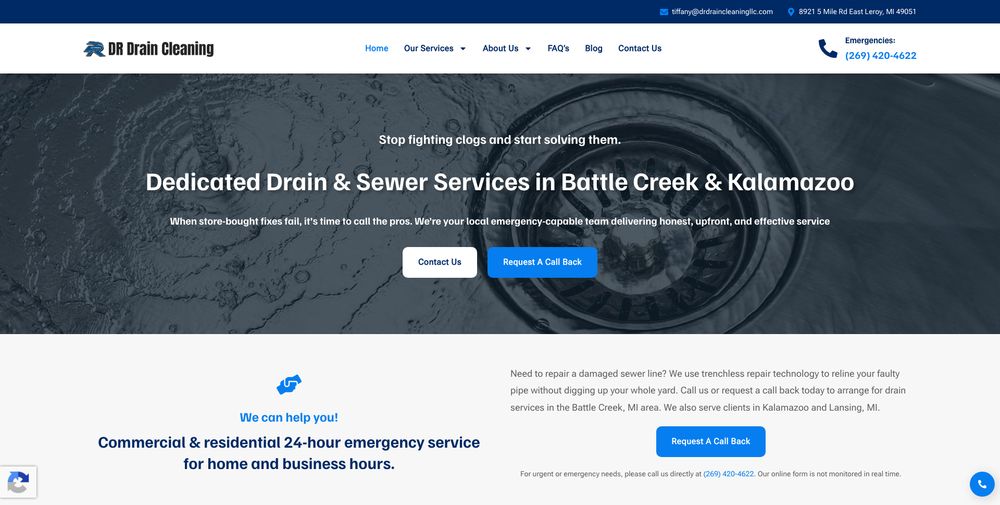 DR Drain Cleaning website