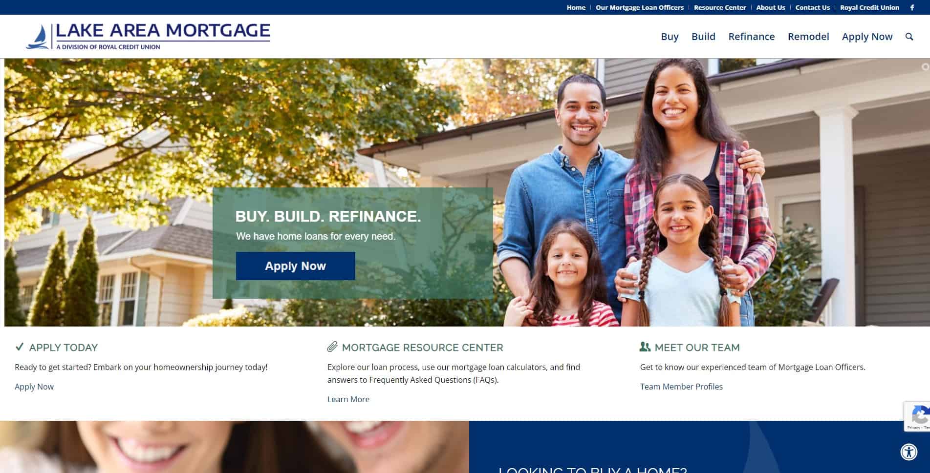 Lake Area Mortgage website