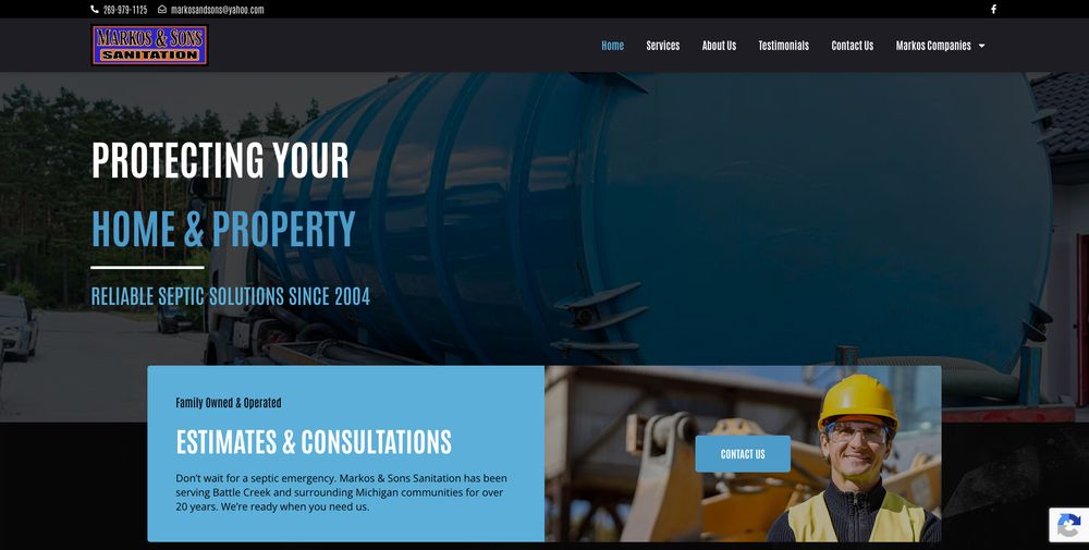 Markos Sanitation website