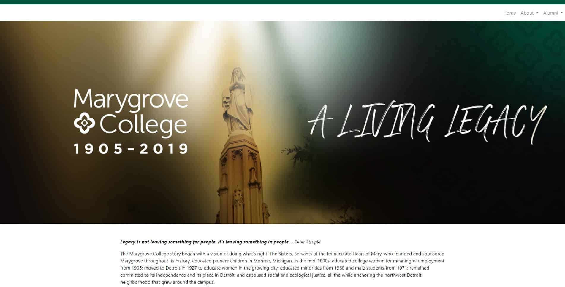 Marygrove College website