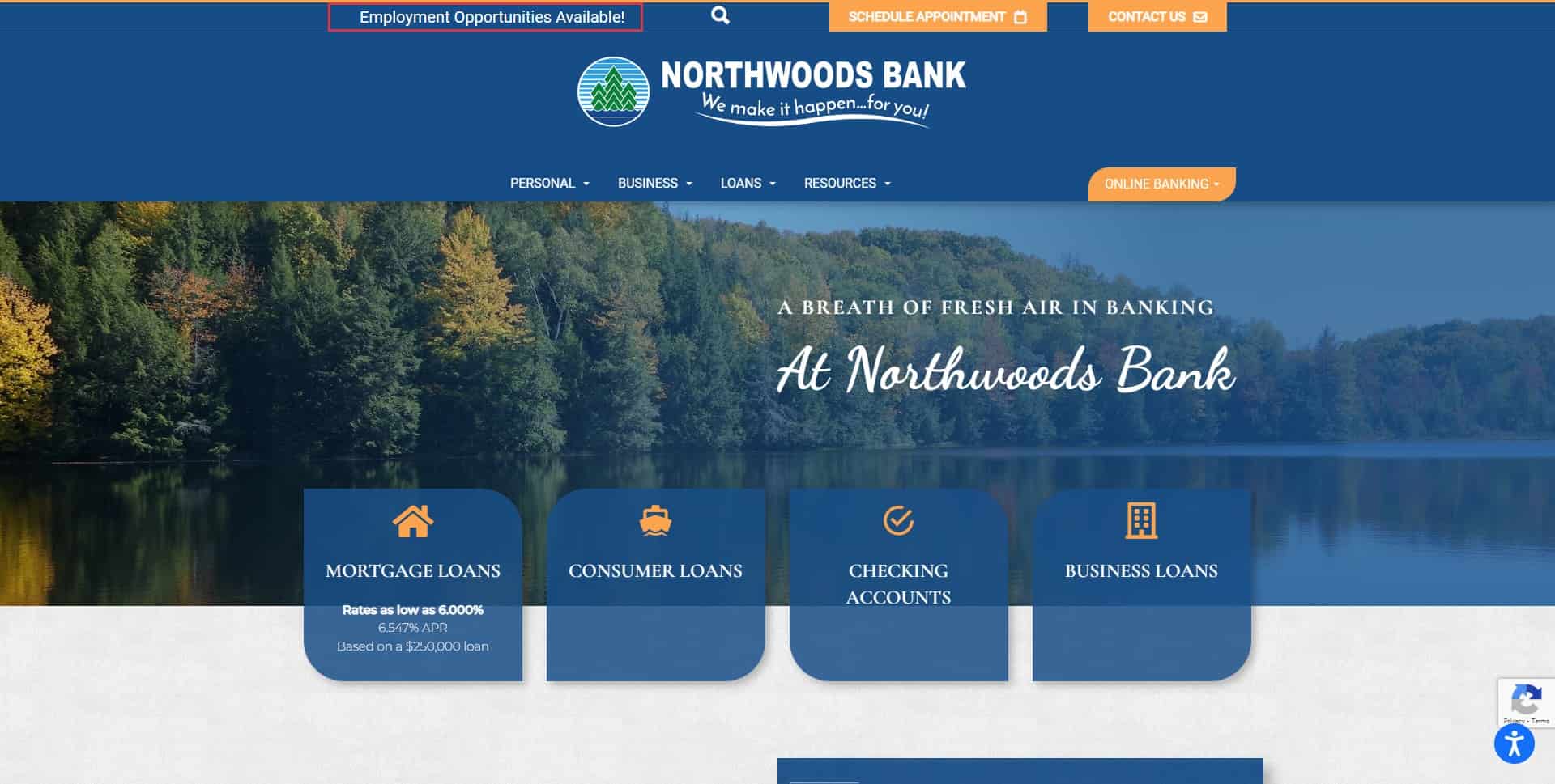 Northwoods Bank of Minnesota website
