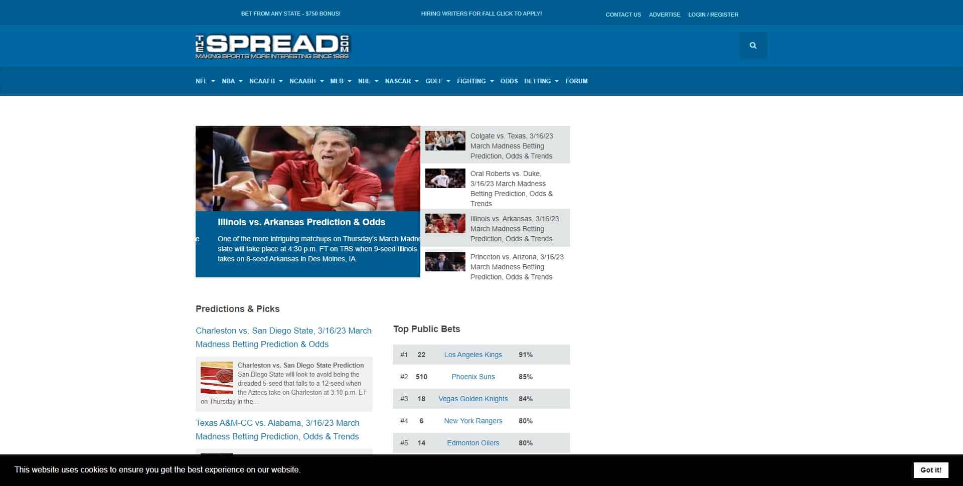 The Spread website