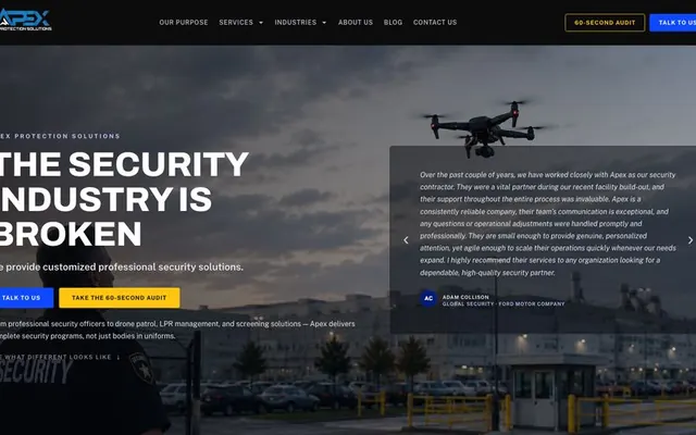 Apex Protection Solutions website