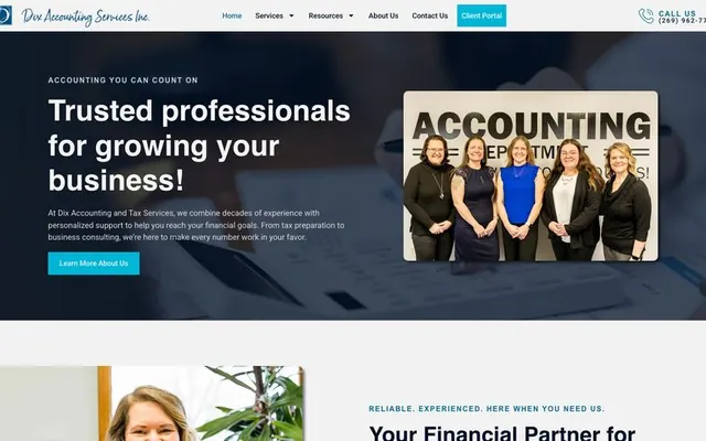 Dix Accounting Services website