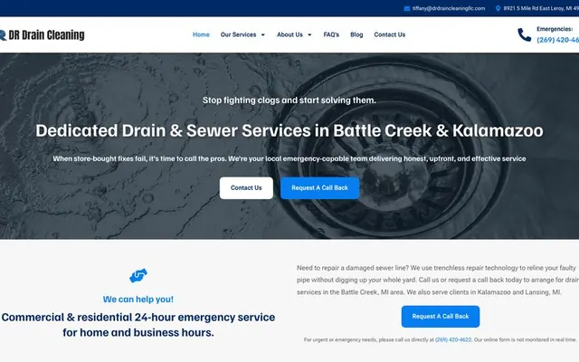 DR Drain Cleaning website