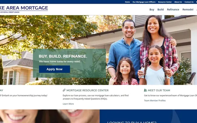 Lake Area Mortgage website