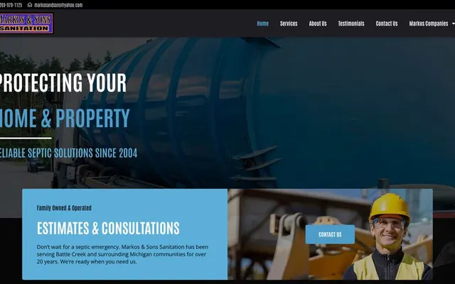 Markos Sanitation website